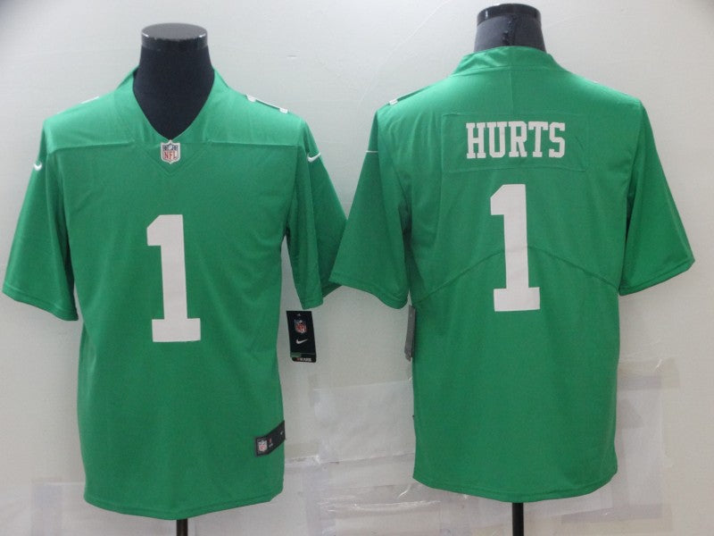 Men's Philadelphia Eagles Jalen Hurts #1 Green Game Jersey1 football jersey product view 1