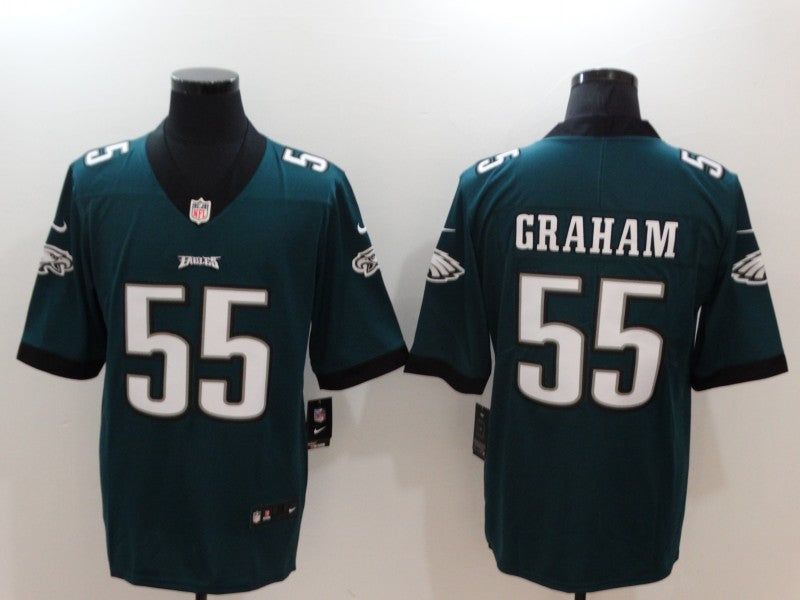 Men's Philadelphia Eagles Brandon Graham #55 Midnight Green Game Jersey1 football jersey product view 1