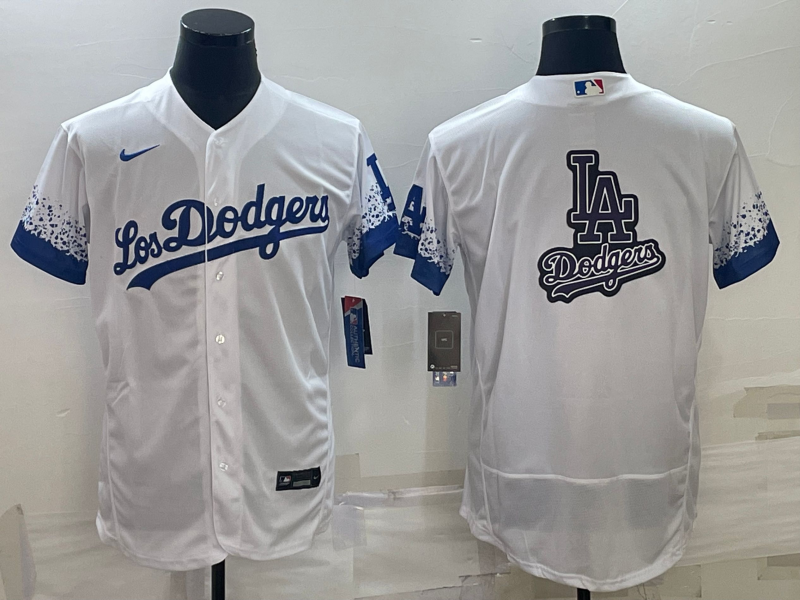 Men's Los Angeles Dodgers White Replica Player Jersey1 baseball jersey product view 1