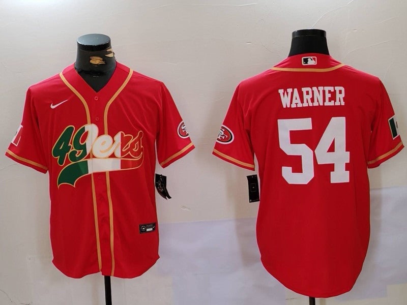 Men's San Francisco 49ers Fred Warner #54 Scarlet Game Jersey1 football jersey product view 1