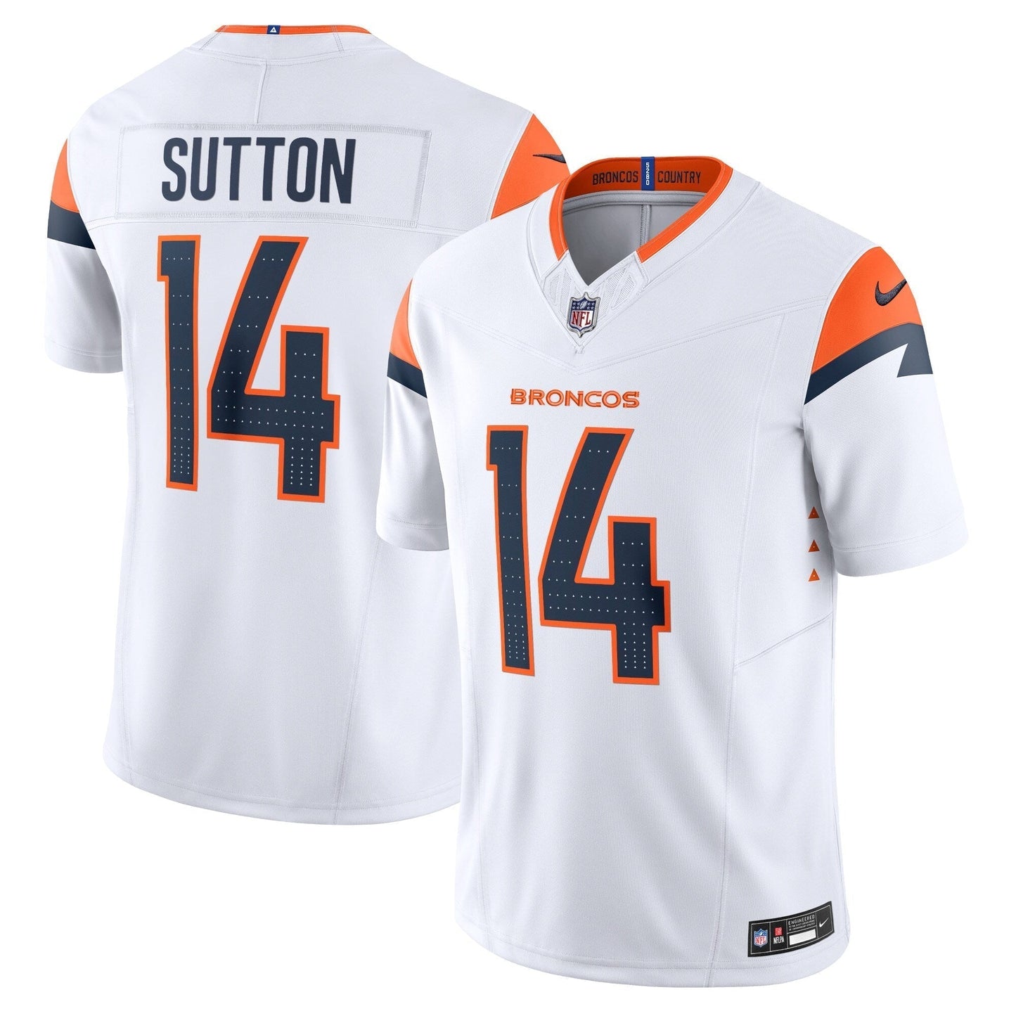 Courtland Sutton Denver Broncos Nike Mile High Collection Vapor F.U.S.E. Limited Jersey - White football jersey product view 1