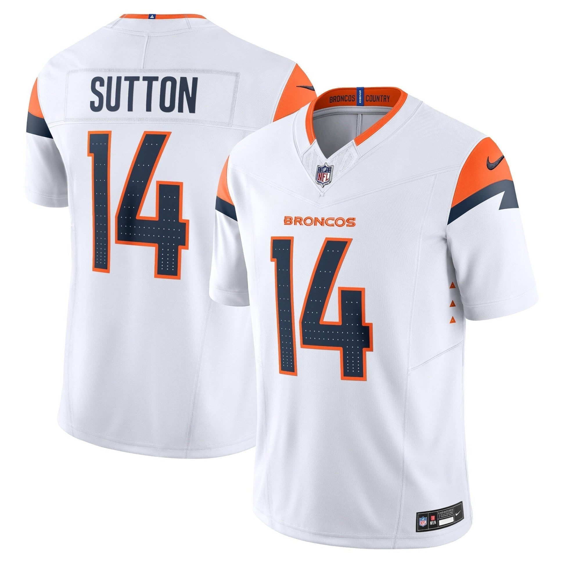 Courtland Sutton Denver Broncos Nike Mile High Collection Vapor F.U.S.E. Limited Jersey - White football jersey product view 1