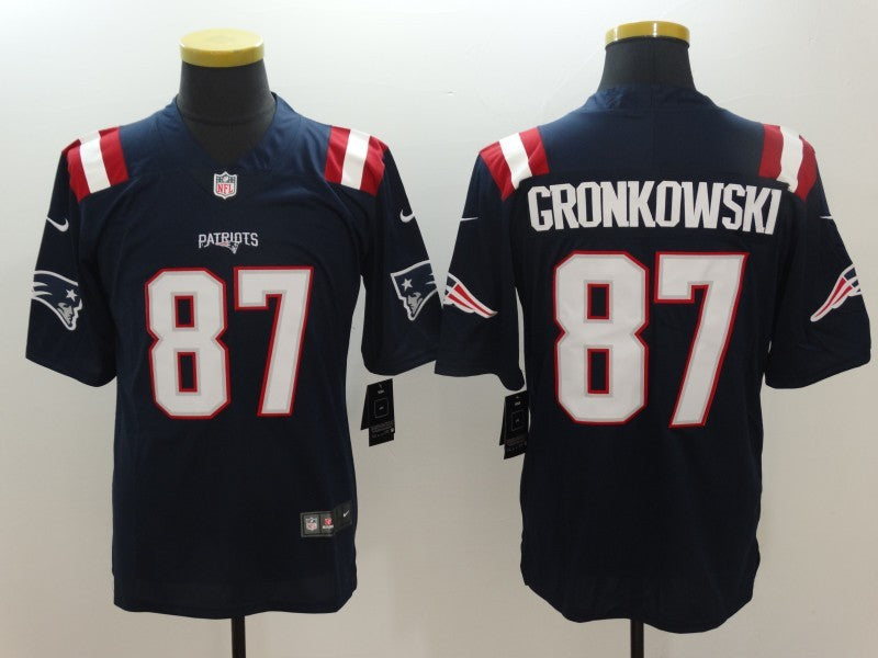 Men's New England Patriots Rob Gronkowski #87 Navy Game Player Jersey1 football jersey product view 1