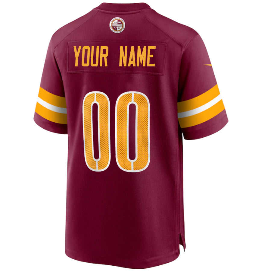 Custom W.Commanders Burgundy Game Football Jersey -Stitched American Jerseys football jersey product view 1