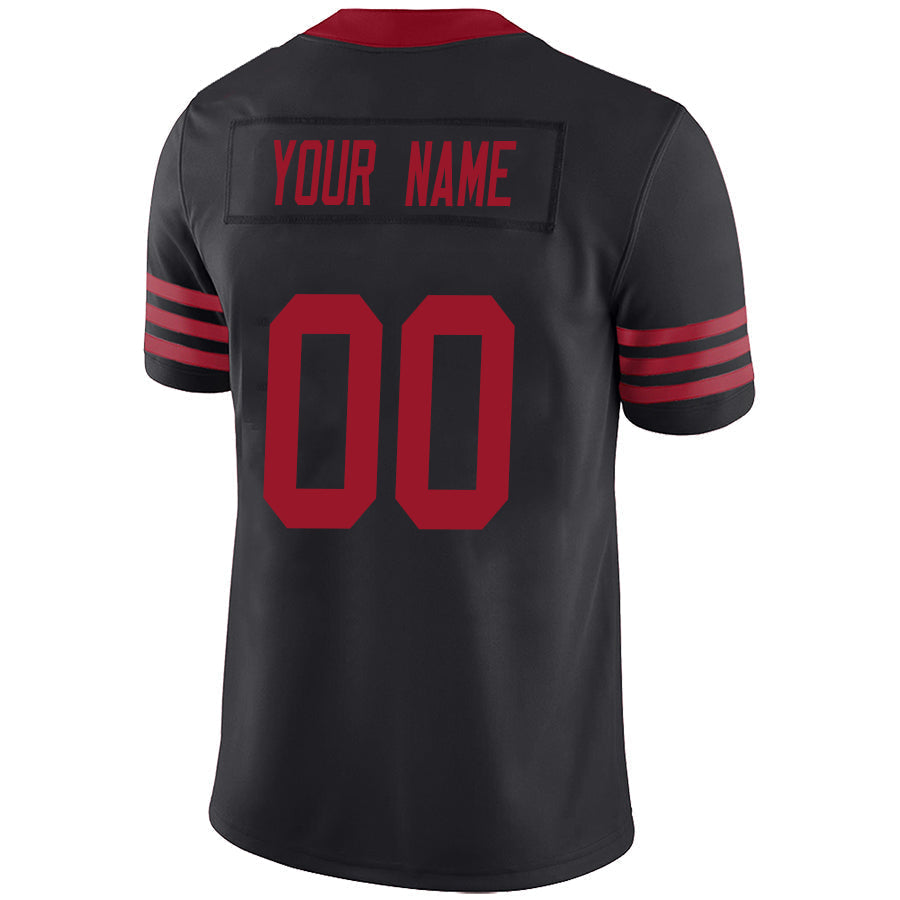 Custom SF.49ers Black Elite Football Jersey -Stitched American Jerseys football jersey product view 1