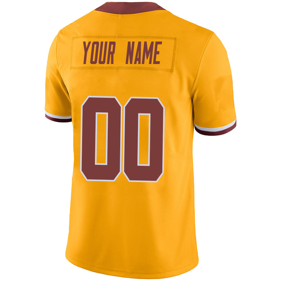 Custom W.Commanders Gold Game Football Jersey -Stitched American Football Jerseys football jersey product view 1