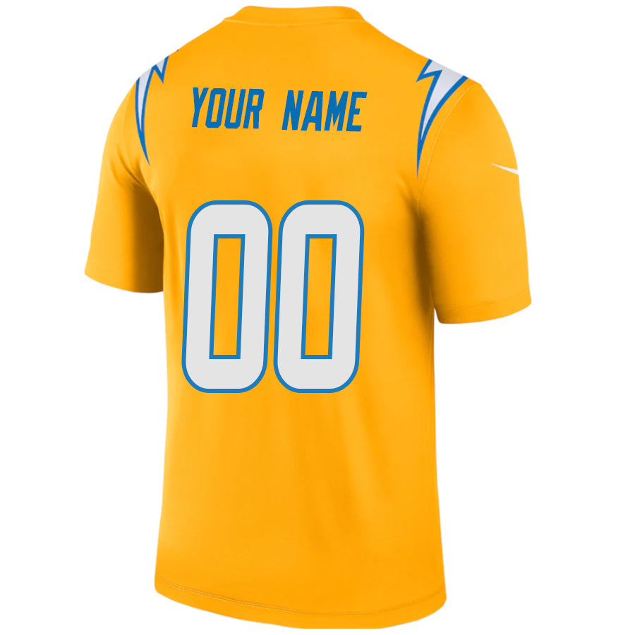 Custom LA.Chargers Gold Game Jersey -Stitched Football Jerseys football jersey product view 1