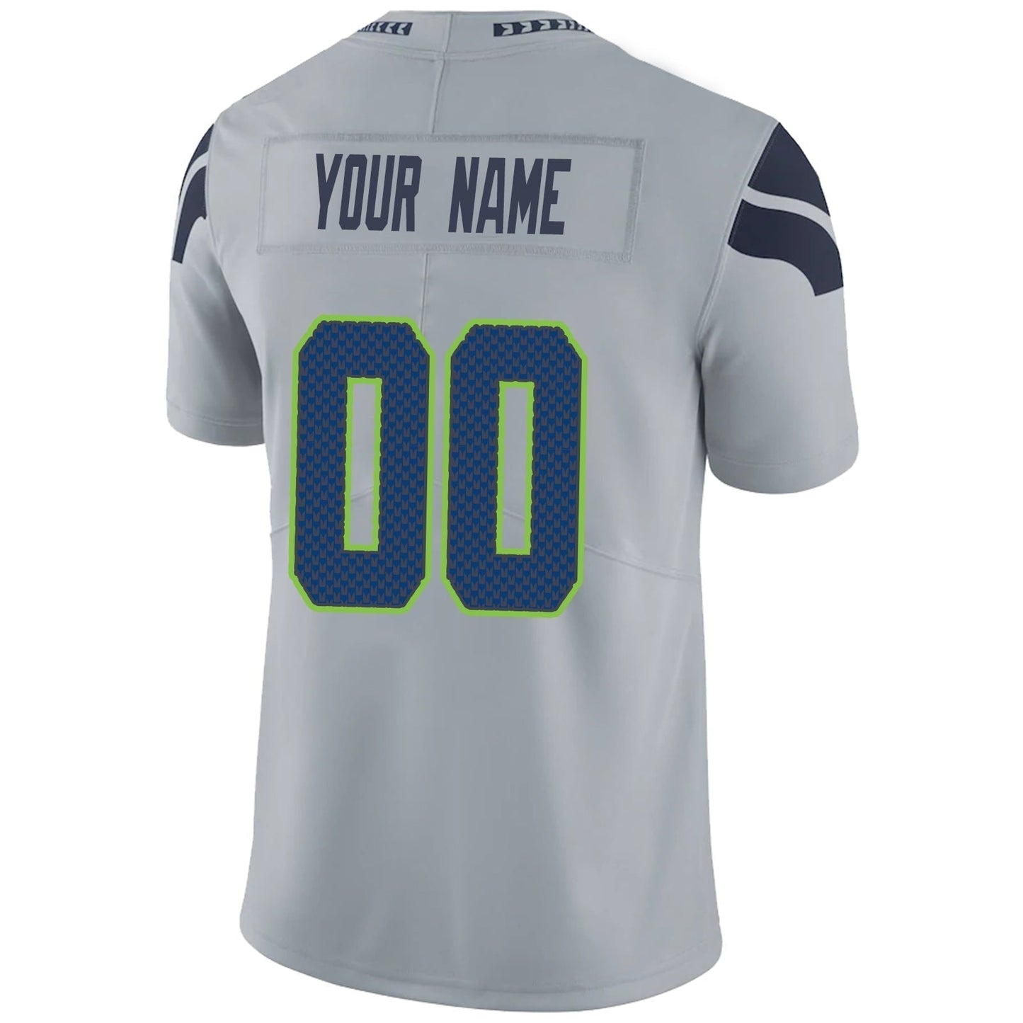 Custom S.Seahawks Gray Game Jersey -Stitched American Football Jerseys football jersey product view 1