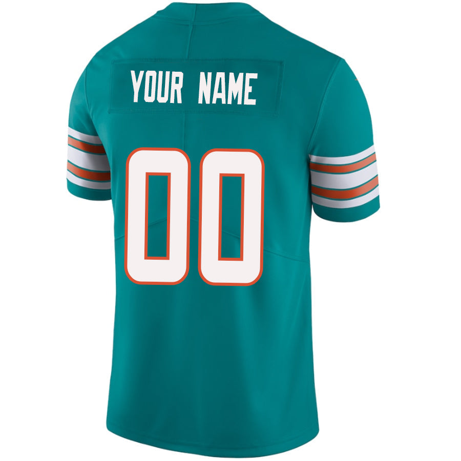 Custom M.Dolphins Green Game Jersey -American Stitched Football Jerseys football jersey product view 1