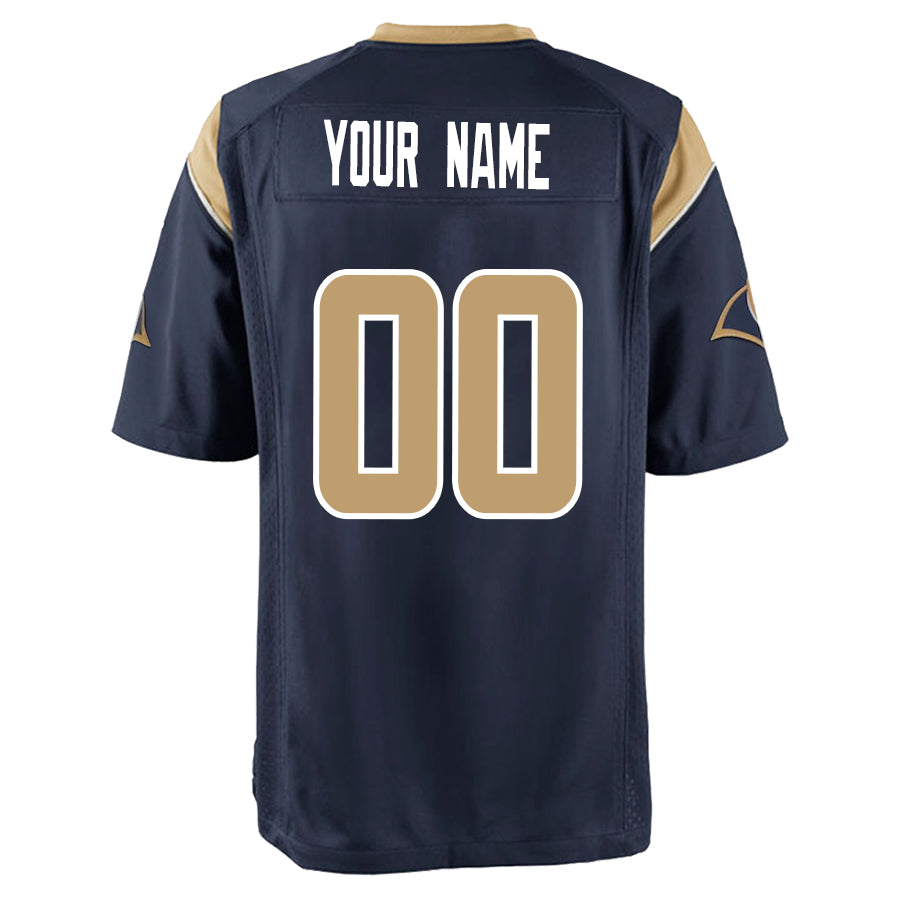 Custom LA.Rams Navy Game Jersey -American Stitched Football Jerseys football jersey product view 1