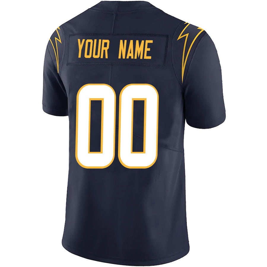 Custom LA.Chargers Navy Game Jersey -American Stitched Football Jerseys football jersey product view 1