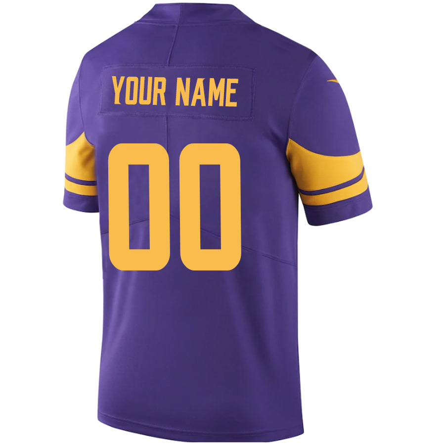 Custom MN.Vikings Purple Game Jersey -American Stitched Football Jerseys football jersey product view 1