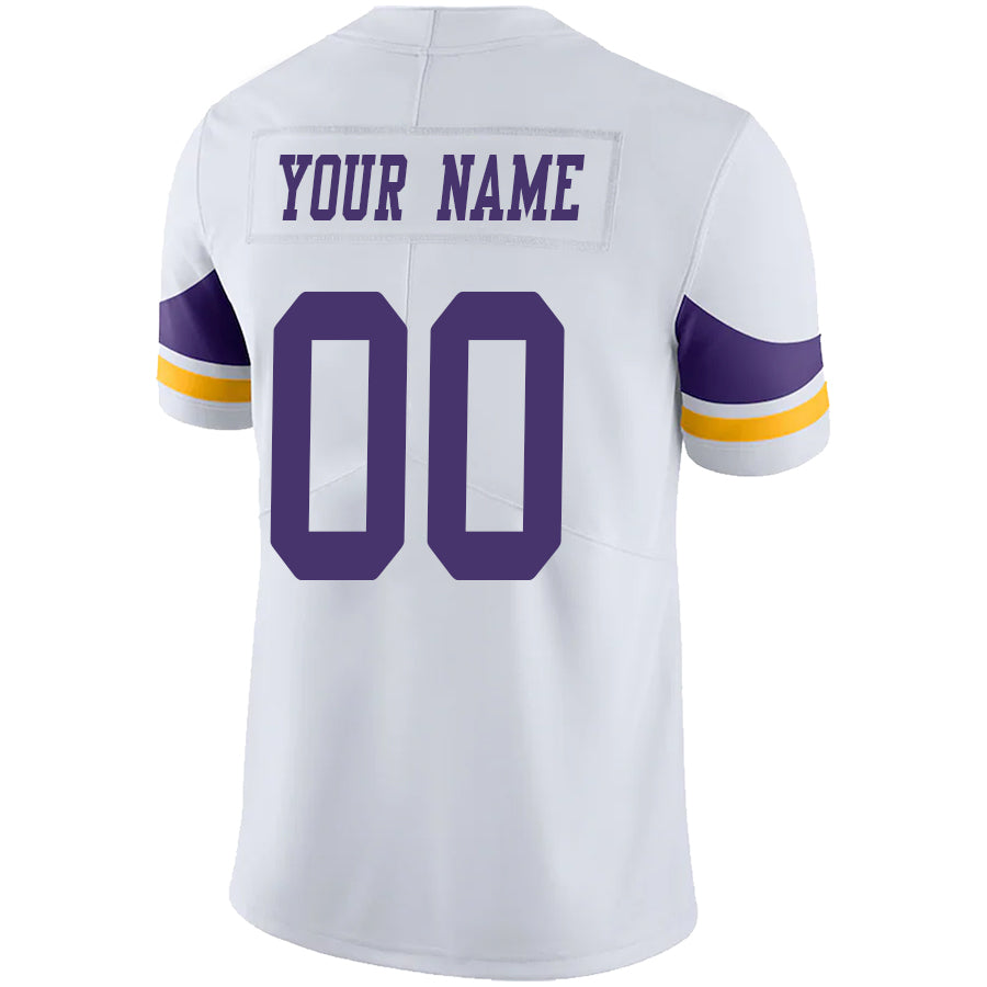 Custom MN.Vikings White Game Jersey -American Stitched Football Jerseys football jersey product view 1
