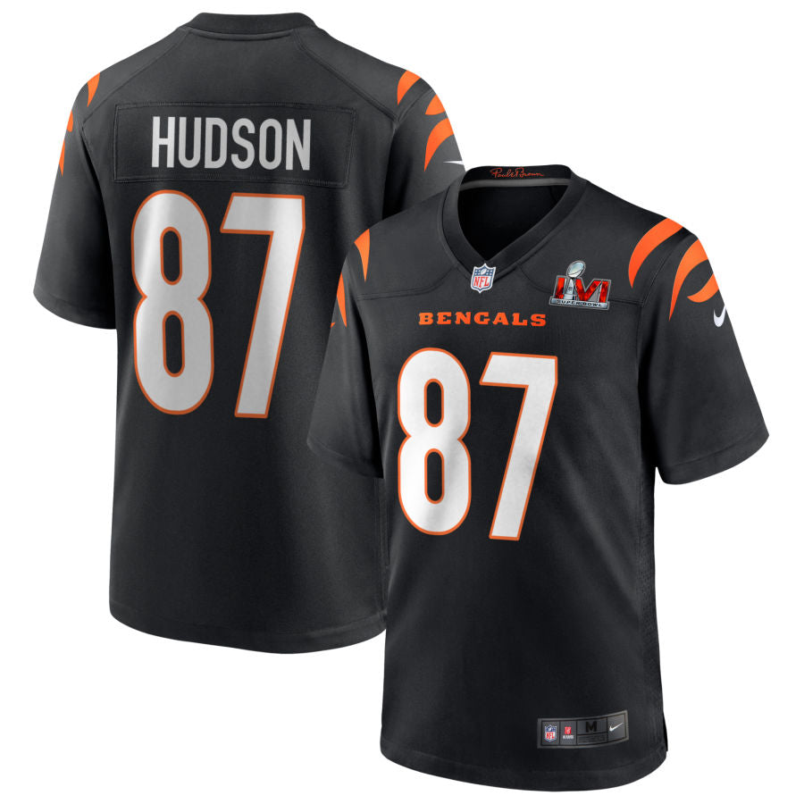 Tanner Hudson Cincinnati Bengals Nike Super Bowl LVI Game Jersey - Black football jersey product view 1