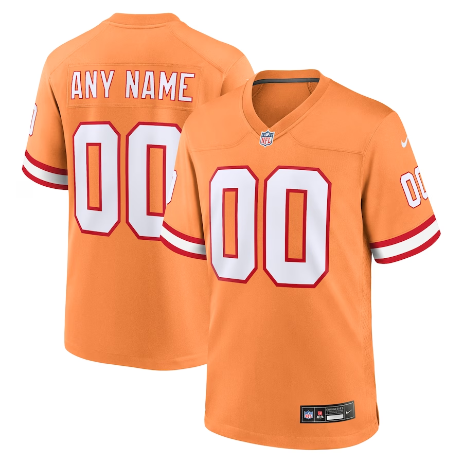 Custom Tampa Bay Buccaneers Orange Throwback Game Jersey1 football jersey product view 1