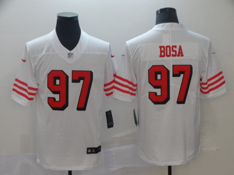 Men's San Francisco 49ers Nick Bosa #97 White Vapor Limited Jersey1 football jersey product view 1