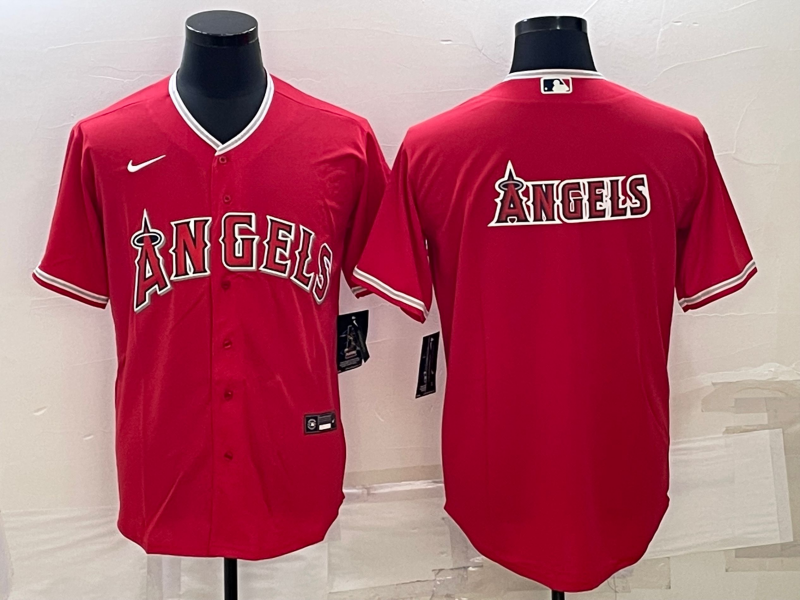 Men's Los Angeles Angels Red Alternate Replica Player Jersey1 baseball jersey product view 1