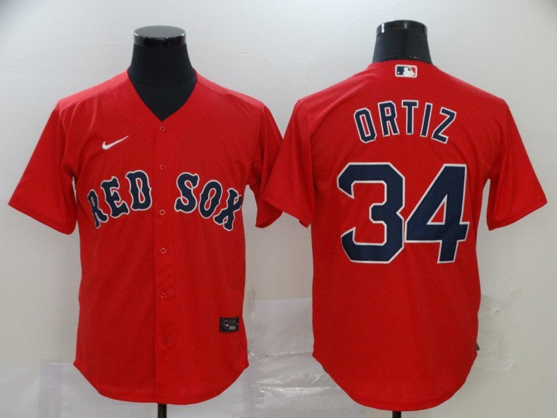 Men's Boston Red Sox David Ortiz #34 Red Replica Baseball Jersey1 baseball jersey product view 1