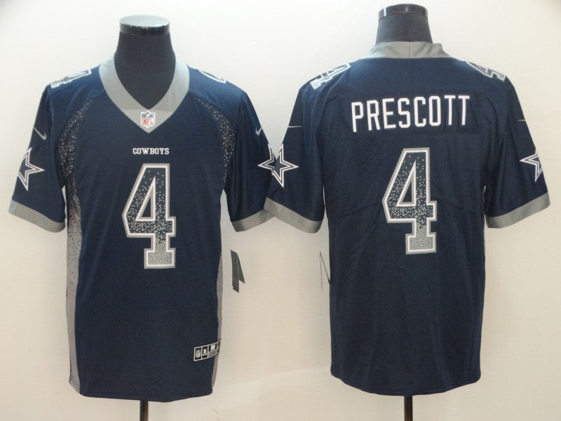 Men's Dallas Cowboys Dak Prescott #4 Navy Game Jersey1 football jersey product view 1