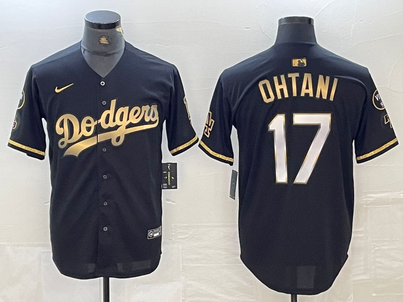 Men's Los Angeles Dodgers Shohei Ohtani #17 Black Limited Game Jersey1 baseball jersey product view 1
