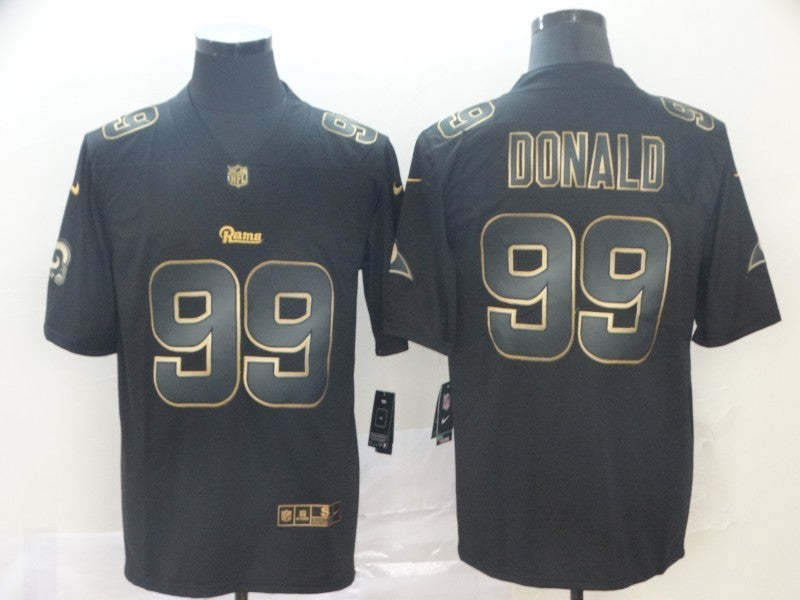 Men's Los Angeles Rams Aaron Donald #99 Black Player Jersey1 football jersey product view 1