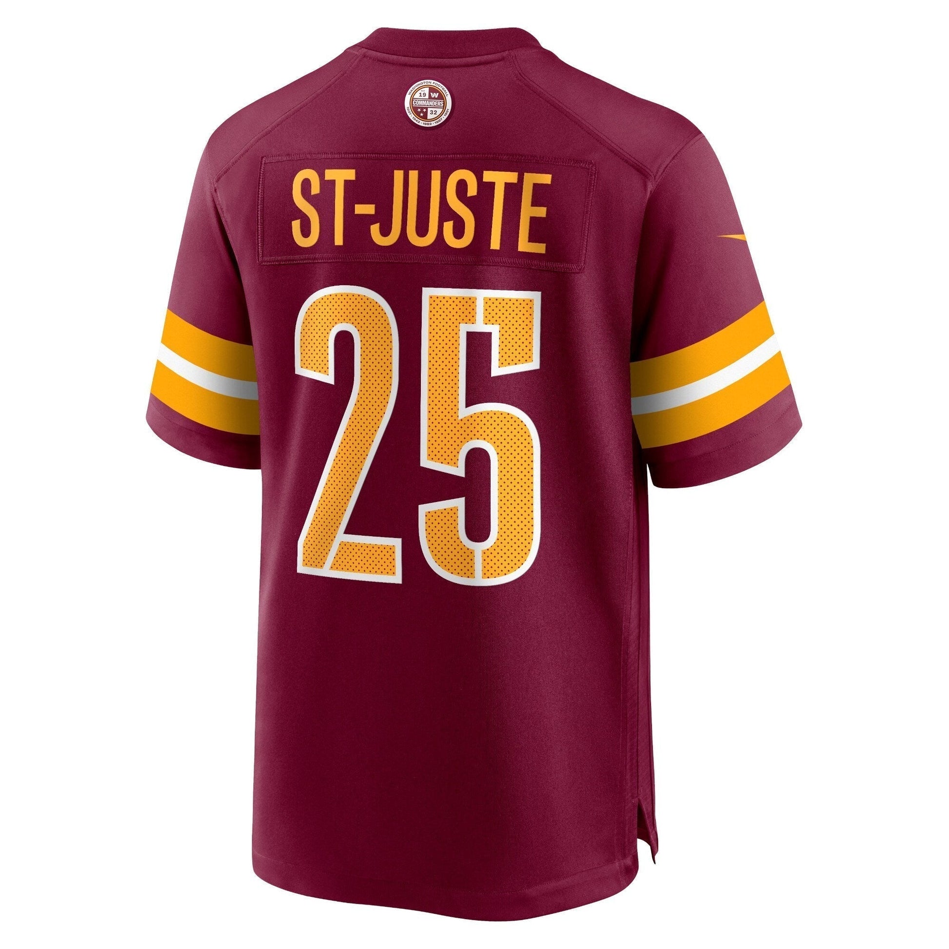 Benjamin St-Juste Washington Commanders Nike Game Jersey - Burgundy football jersey product view 3