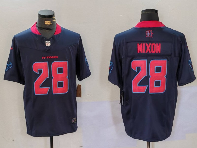 Men's Houston Texans Joe Mixon #28 Navy 2nd Alternate Game Jersey football jersey product view 1