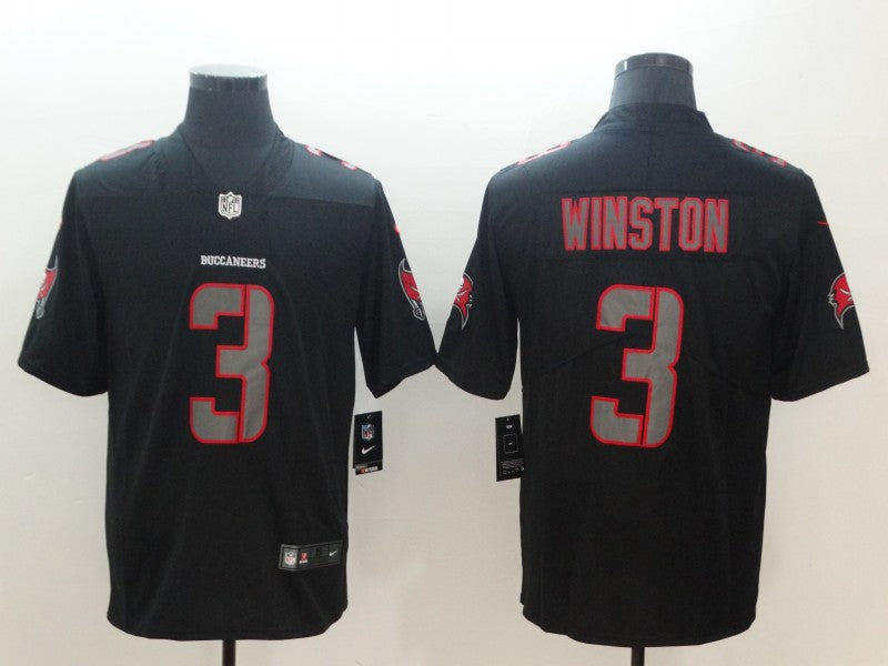Men's Tampa Bay Buccaneers Jameis Winston #3 Black Game Jersey1 football jersey product view 1