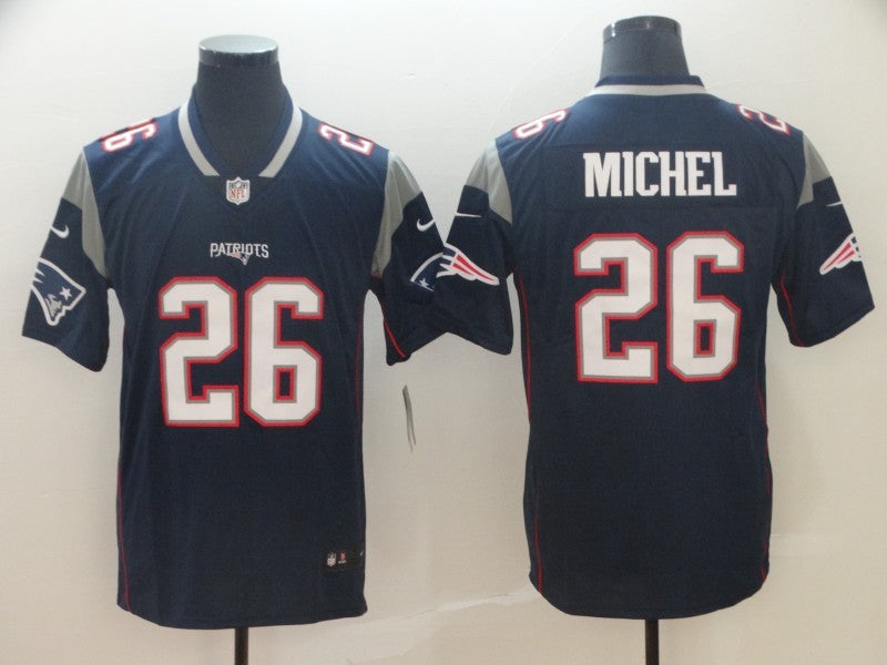 Men's New England Patriots Sony Michel #26 Navy Game Jersey1 football jersey product view 1