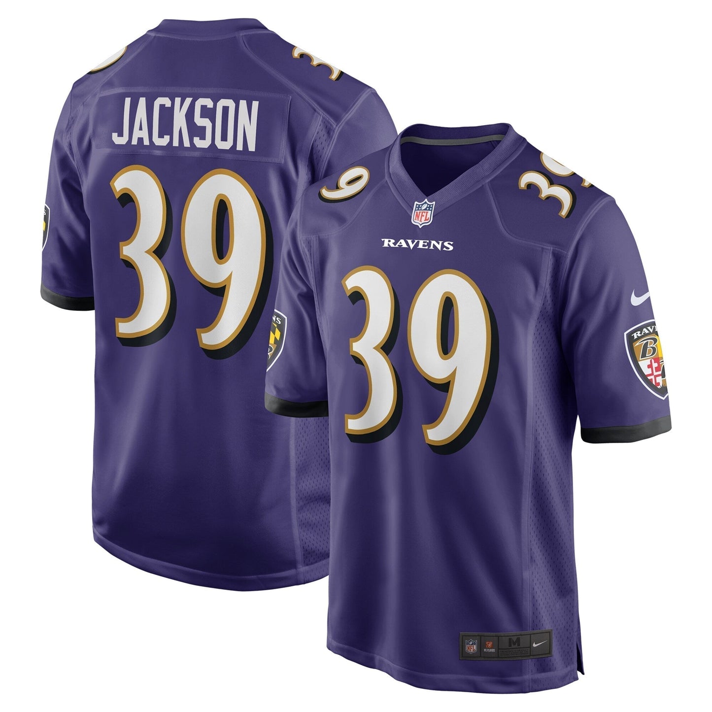 Eddie Jackson Baltimore Ravens Nike Team Game Jersey - Purple football jersey product view 1