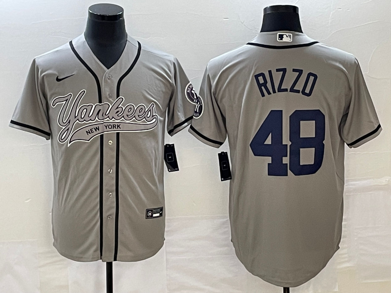 Men's New York Yankees Anthony Rizzo #48 Gray Player Jersey Joint Edition baseball jersey product view 1