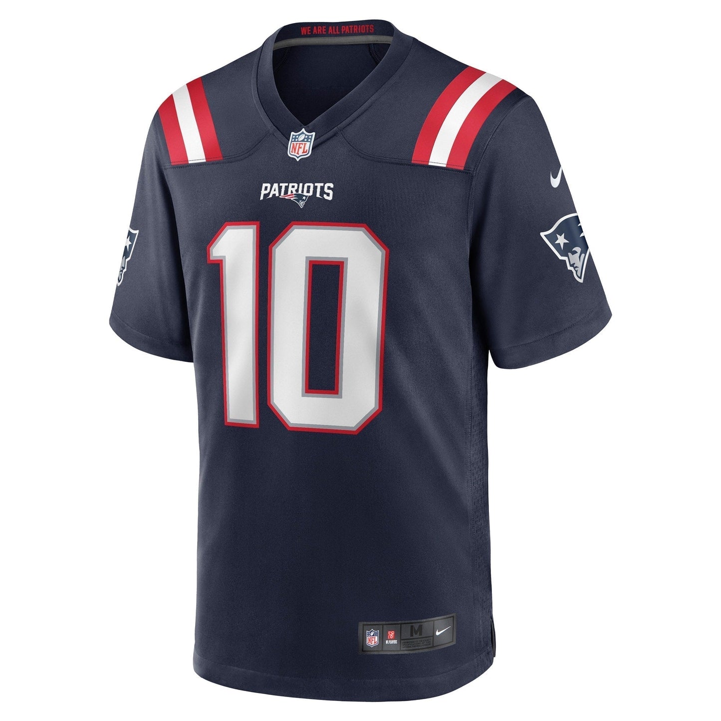 Mac Jones New England Patriots Nike Game Jersey - Navy football jersey product view 2