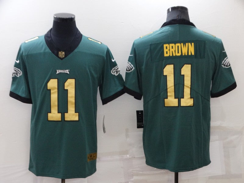 Men's Philadelphia Eagles A.J. Brown #11 Midnight Green Game Jersey1 football jersey product view 1