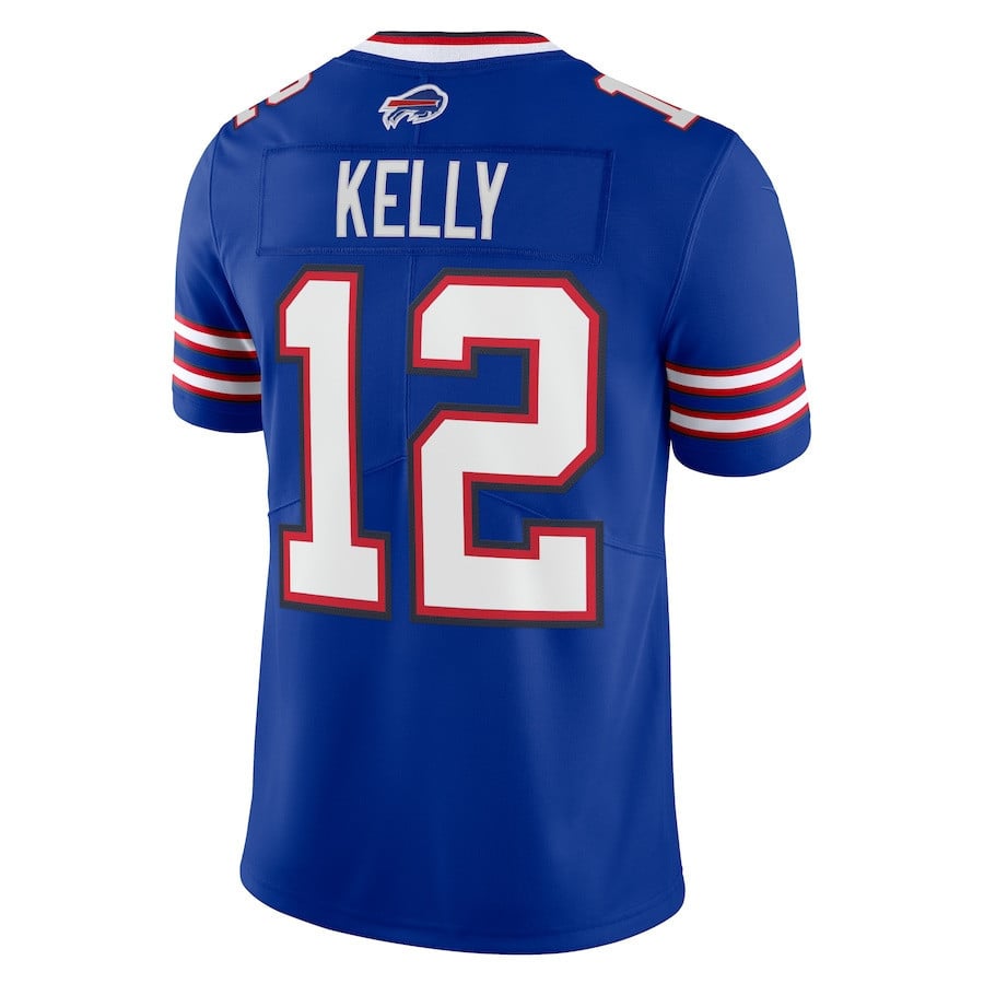 Jim Kelly 12 Buffalo Bills '90s Throwback Retired Player Limited Jersey - Royal football jersey product view 3