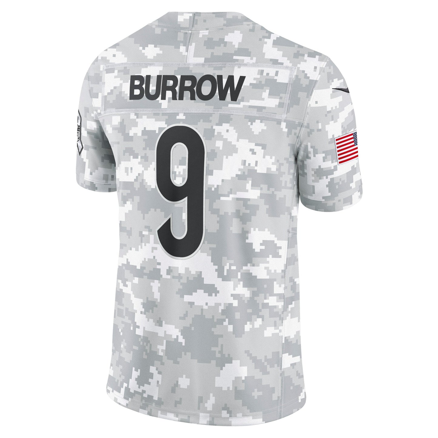 Joe Burrow Cincinnati Bengals Nike 2024 Salute to Service Limited Jersey - Arctic Camo football jersey product view 3