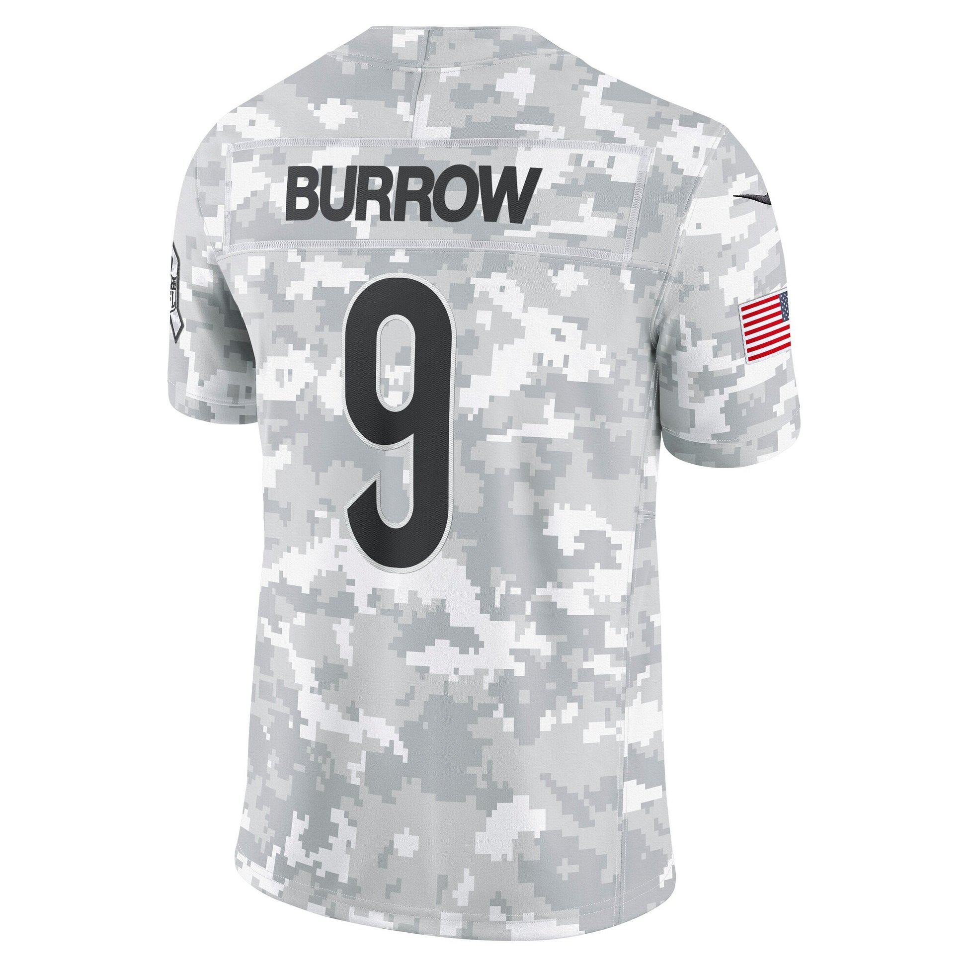 Joe Burrow Cincinnati Bengals Nike 2024 Salute to Service Limited Jersey - Arctic Camo football jersey product view 3