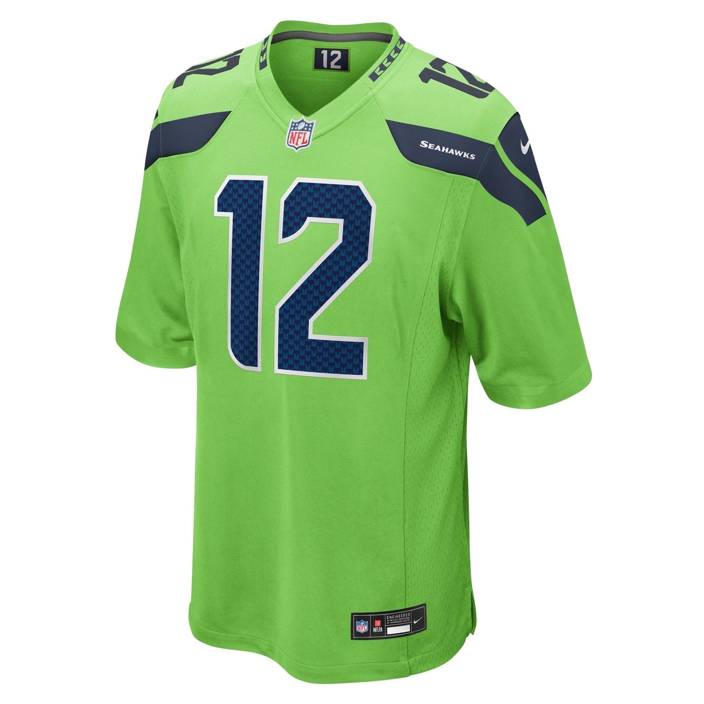 12s Seattle Seahawks Nike Game Jersey - Neon Green football jersey product view 2