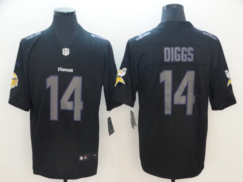 Men's Minnesota Vikings Stefon Diggs #14 Black Game Jersey1 football jersey product view 1