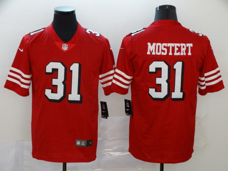 Men's San Francisco 49ers Raheem Mostert #31 Red Game Jersey1 football jersey product view 1
