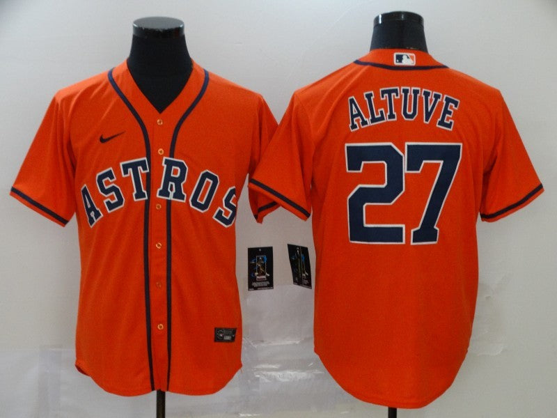 Men's Houston Astros Jose Altuve #27 Orange Replica Baseball Jersey1 baseball jersey product view 1