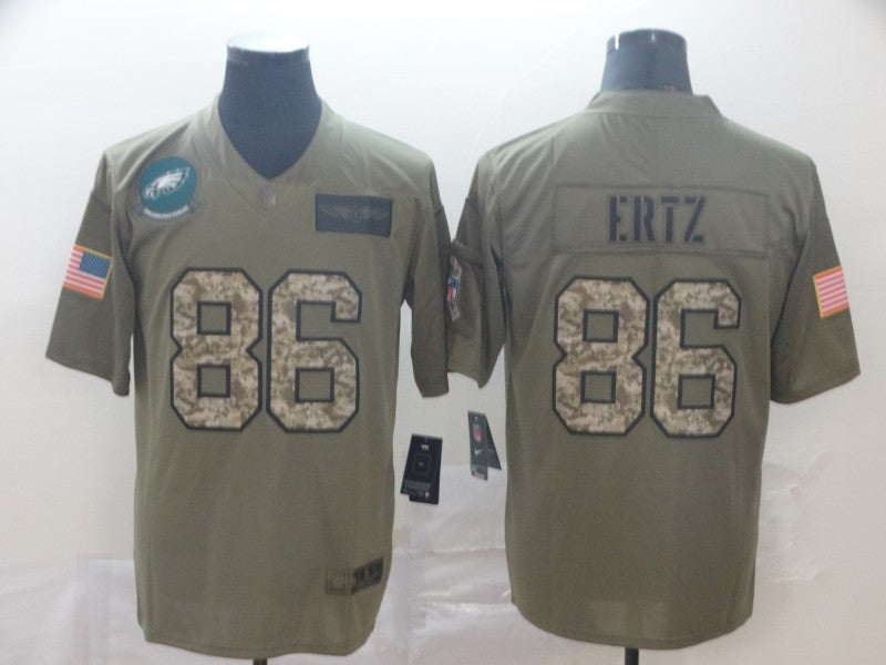 Men's Philadelphia Eagles Zach Ertz #86 Brown Team Game Jersey1 football jersey product view 1