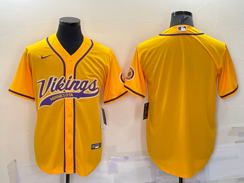 Men's Minnesota Vikings Yellow Blank Jersey1 football jersey product view 1