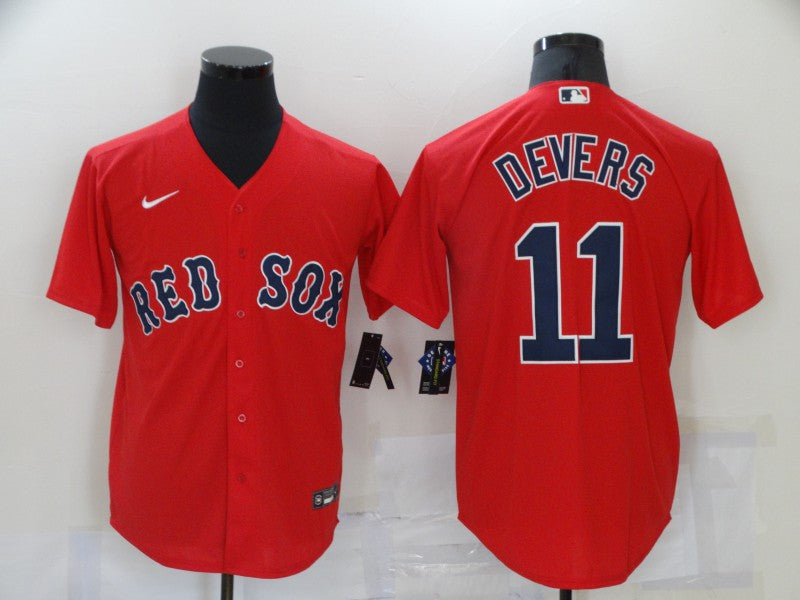 Men's Boston Red Sox Rafael Devers #11 Red Replica Baseball Jersey1 baseball jersey product view 1