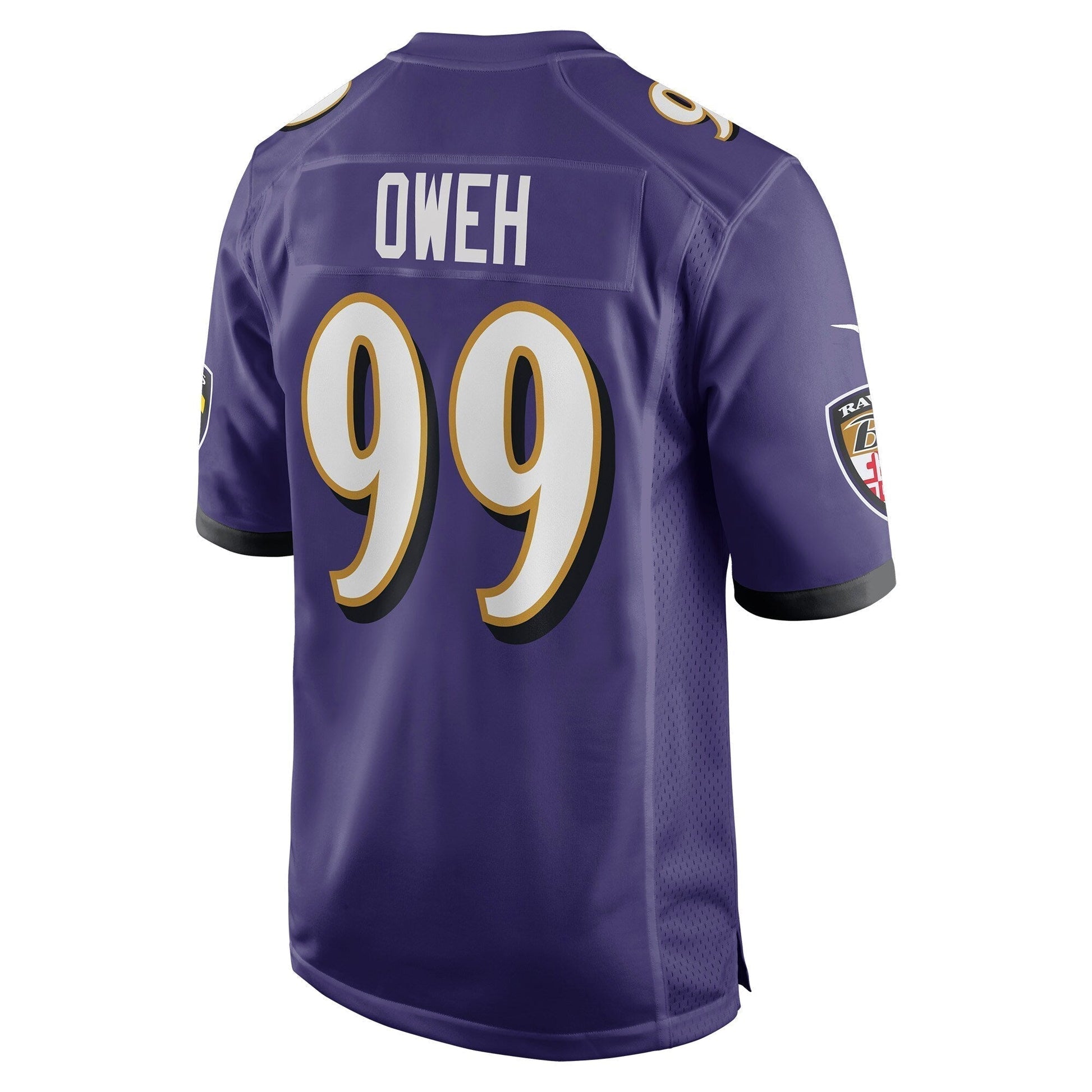 Odafe Oweh Baltimore Ravens Nike Game Jersey - Purple football jersey product view 3