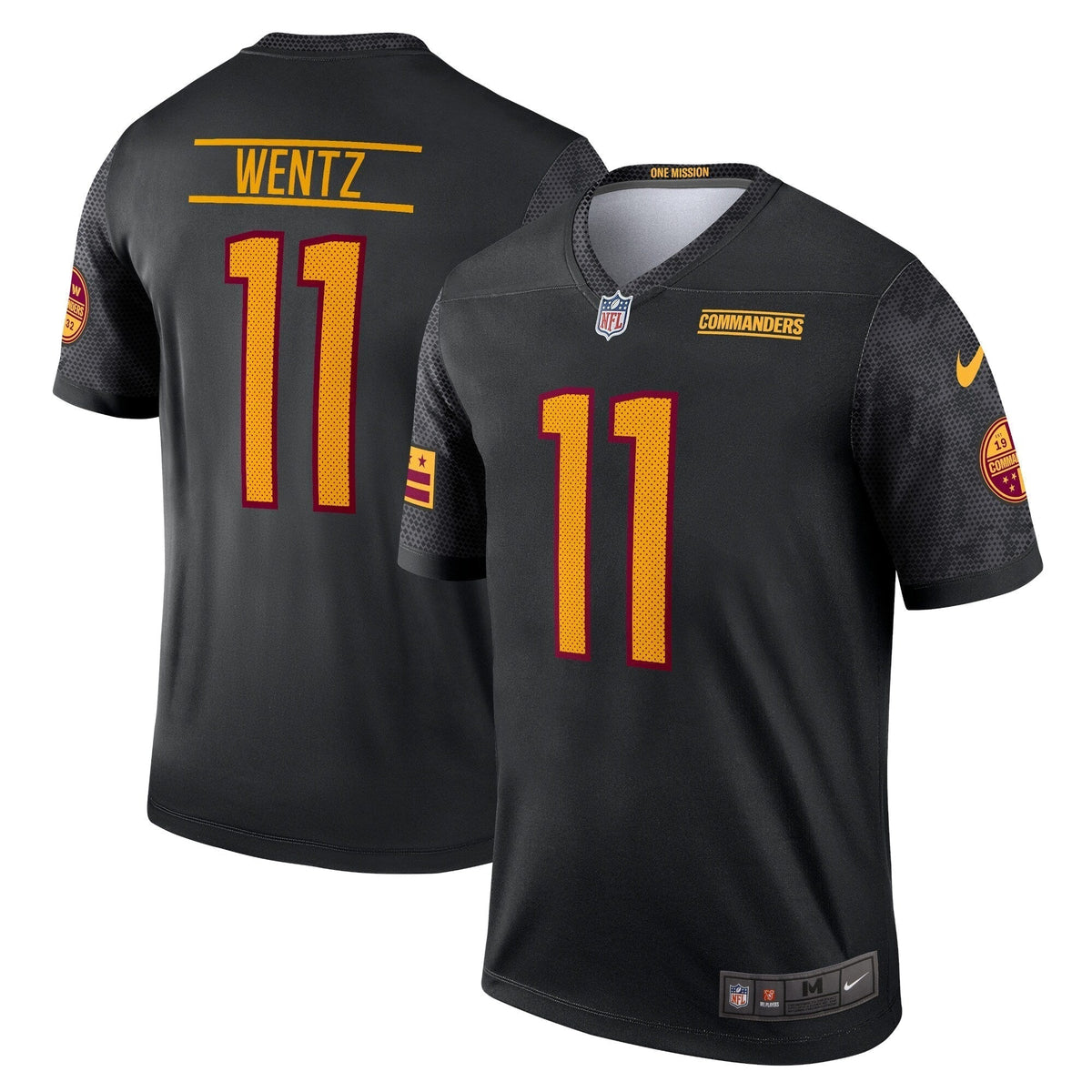 Carson Wentz Washington Commanders Nike Alternate Legend Jersey - Black football jersey product view 1