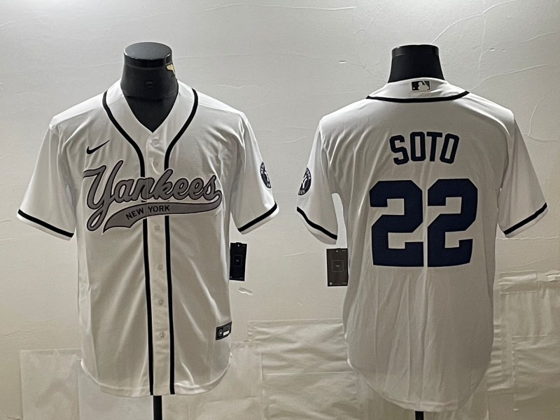 Men's New York Yankees Juan Soto #22 White Player Jersey1 Joint Edition baseball jersey product view 1