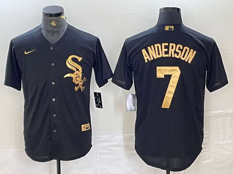 Men's Chicago White Sox Tim Anderson #7 Black Replica Team Jersey baseball jersey product view 1