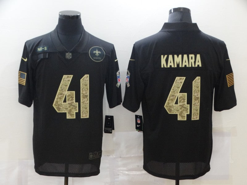 Men's New Orleans Saints #41 Alvin Kamara Black Game Player Jersey1 football jersey product view 1