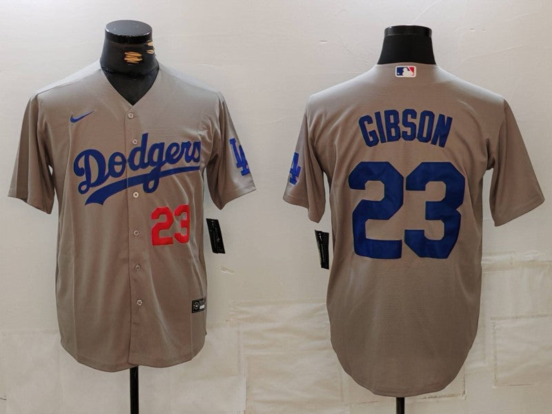 Men's Los Angeles Dodgers Kirk Gibson #23 Gray Limited Player Jersey1 baseball jersey product view 1