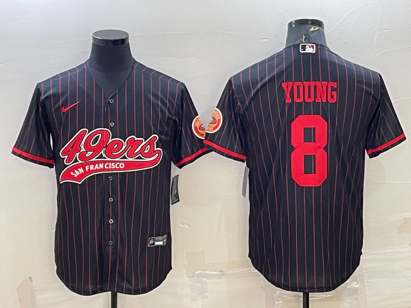 Men's San Francisco 49ers Steve Young #8 Black Player Jersey1 Joint Edition football jersey product view 1